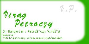 virag petroczy business card